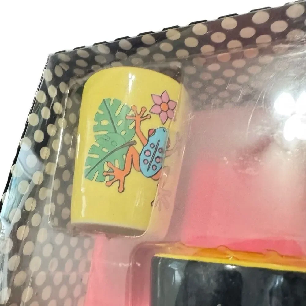 Betsey Johnson Shot Glass Monkey Tree Frog Thick Glass Opaque NEW